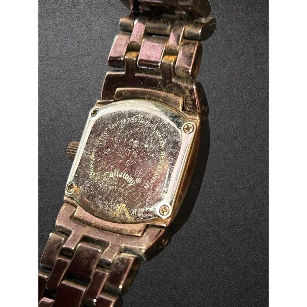 Callaway Golf Women's Quartz Watch CY201 Parts/Repair Brown Dial Crystal Bezel